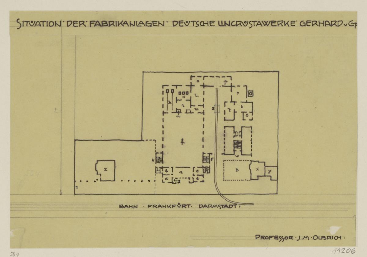 Neu Isenburg, Projekt Linkrustawerke, Vorentwurf, Grundriss der Fabrikanlagen