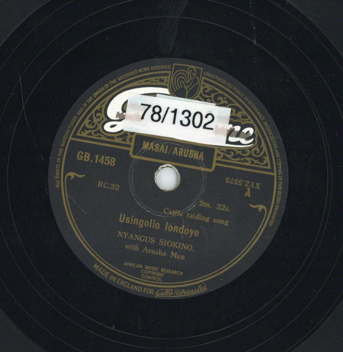 Titel A: Usingolio londoye
Titel B: Embrukoi Ongisho