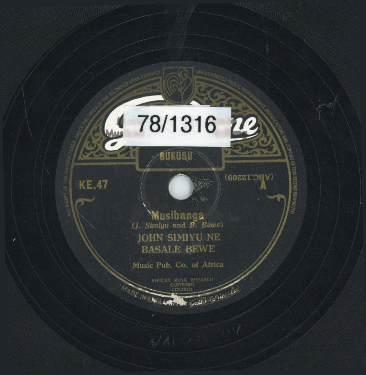 Titel A: Musibanga
Titel B: Sipurupuru Ne Simwemwe