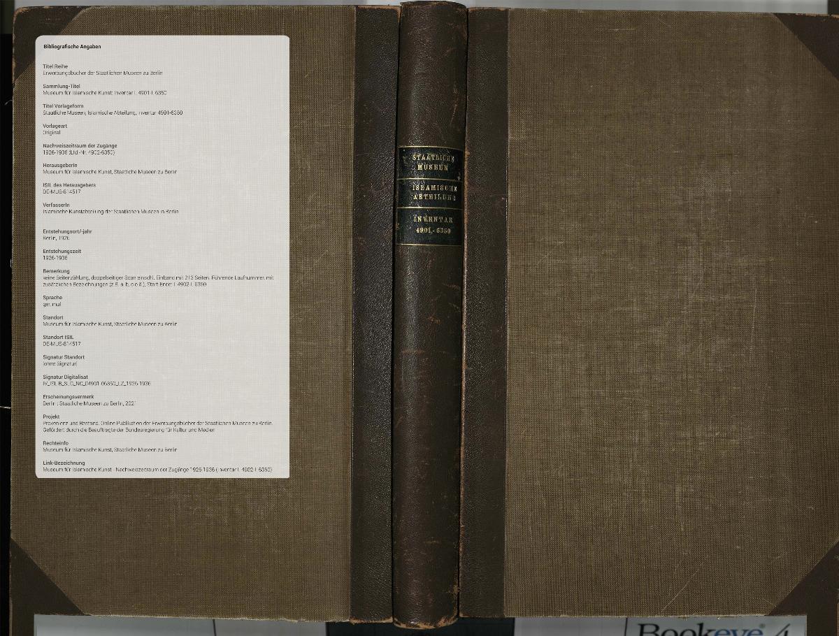 Staatliche Museen, Islamische Abteilung, Inventar 4901-6350