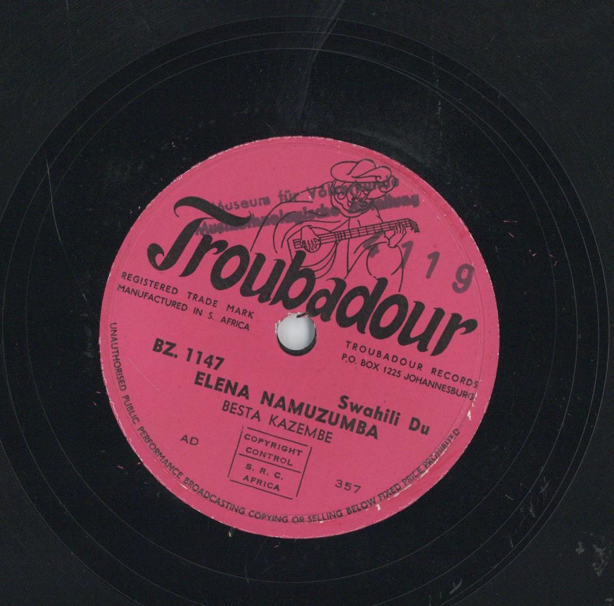 Titel A: Swahili Du Congo Kazembe
Titel B: Swahili Du Elena Namuzumba