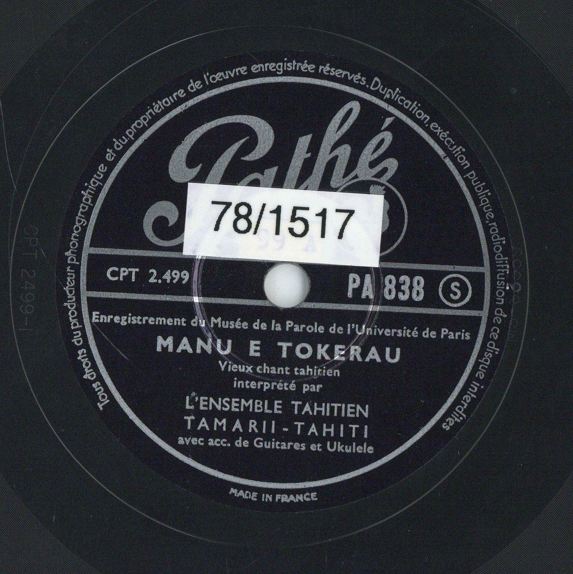 Titel A: "Manu e tokerau"
Titel B: "Papio"