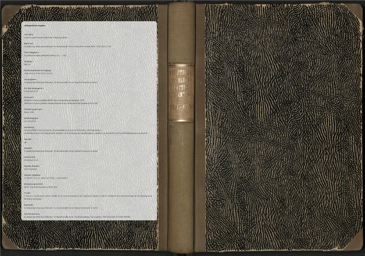 Skulpturensammlung Platten-Inventar 4321 - 6730