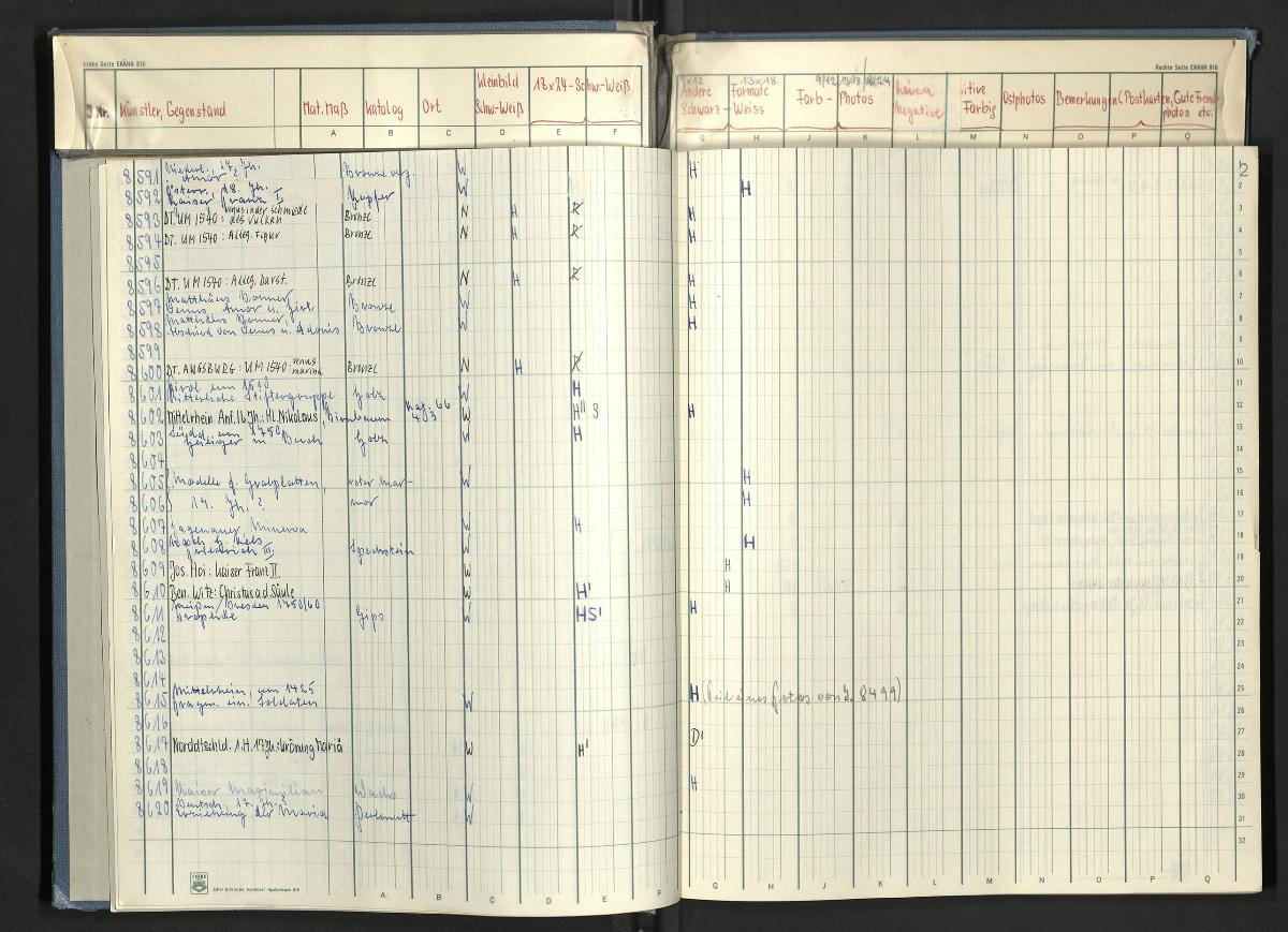 8561 bis 11237 Fotobuch Dahlem Neuerwerbungen ab 1/50