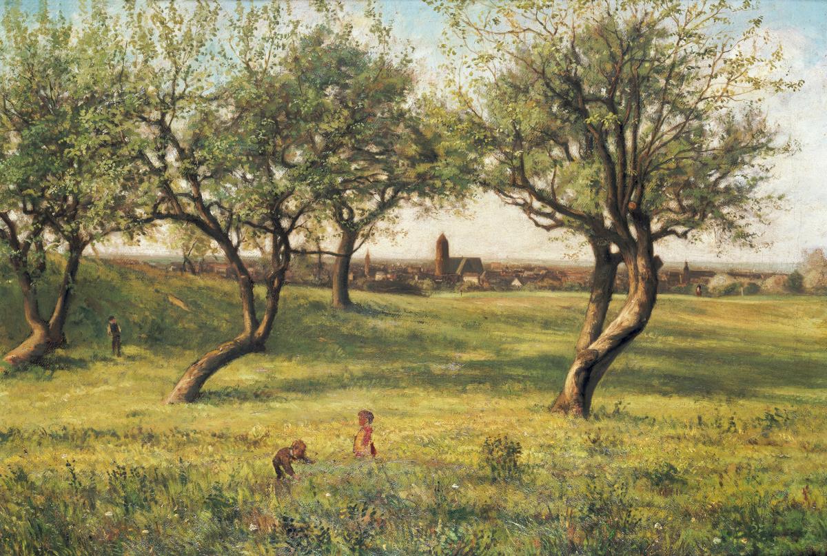Landschaft mit Blick auf Frankfurt am Main
