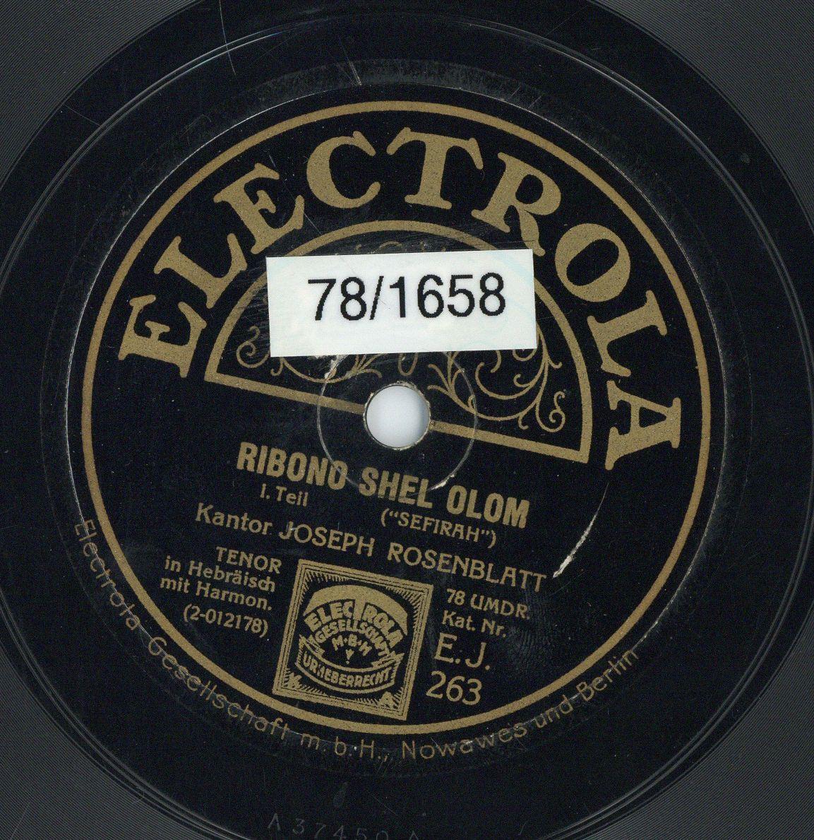 Titel A: "Ribono Shel Olom "Sefirah"