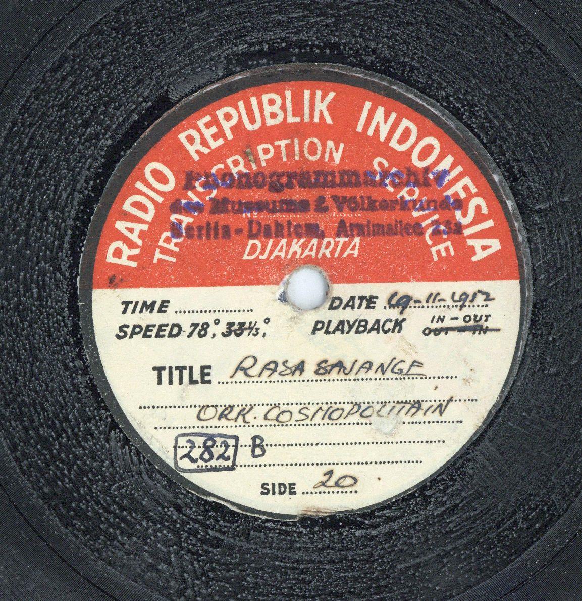 Titel A: "Seruanko"
Titel B: "Rasa Sajange"