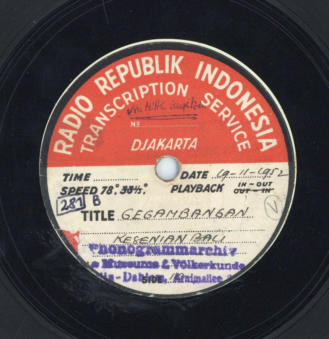 Titel A: "Wali Wakija"
Titel B: "Gembangan"