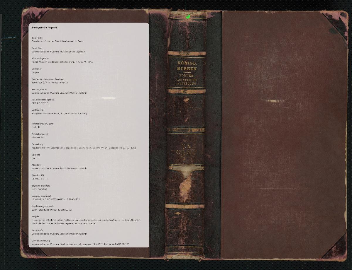 Königl. Museen. Vorderasiatische Abteilung. V. A.  6319 – 8733