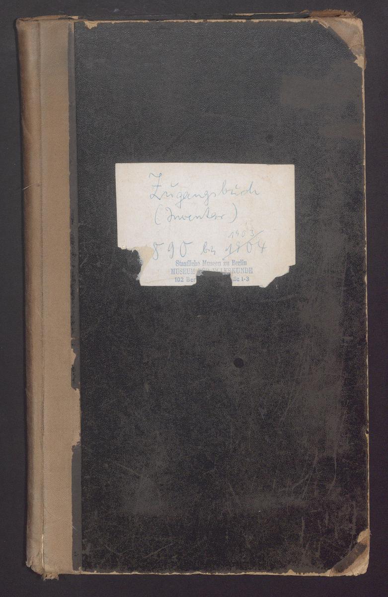 Eingangsbuch (E.B) 1890 – 1903 (Nachtrag v. 1904) Angelegt v. H. Sökeland bzw. Kustos Höft
