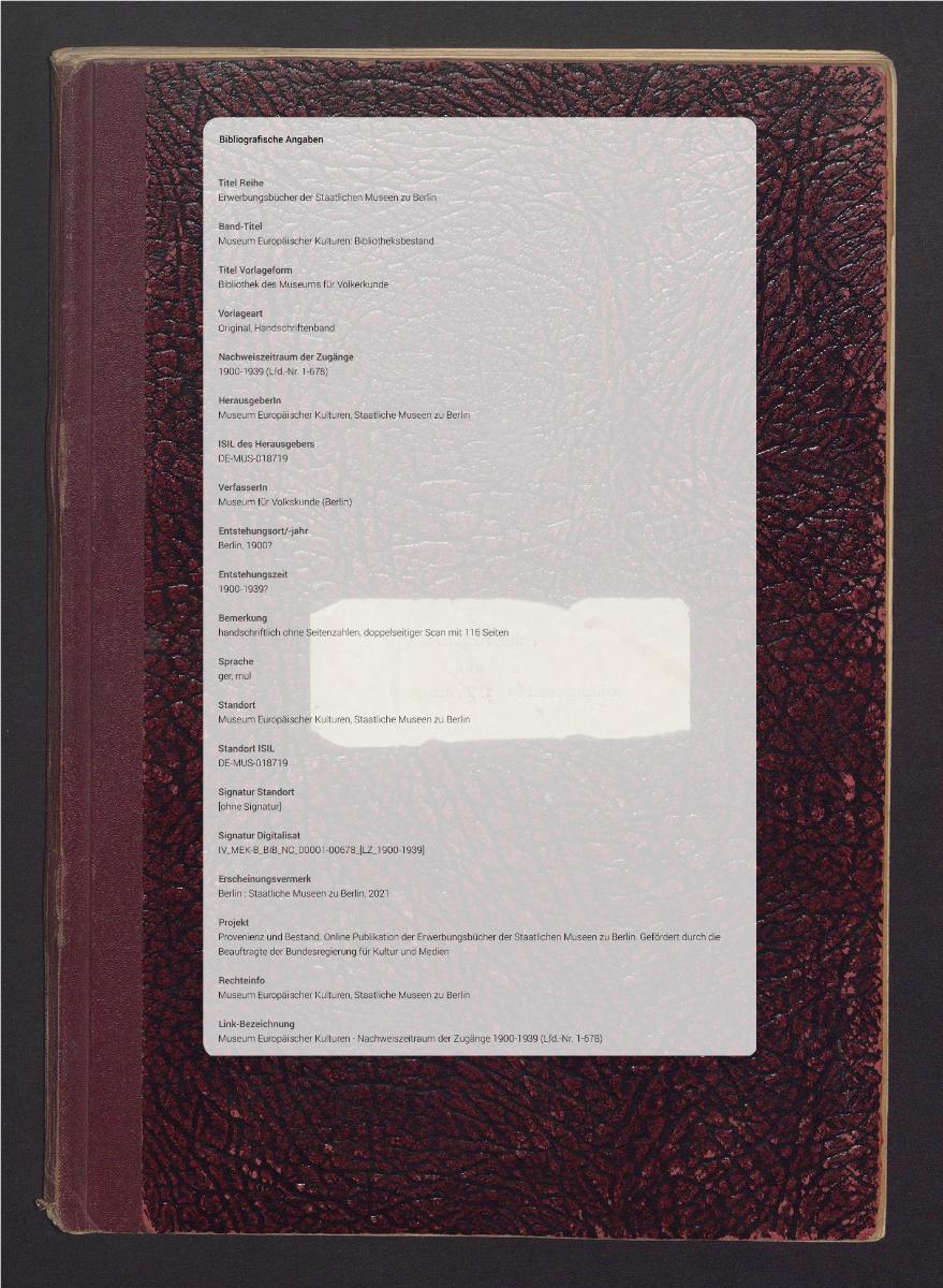 Bibliothek des Museums für Völkerkunde