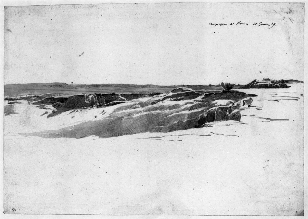 Bewegtes Terrain in der Campagna bei Rom