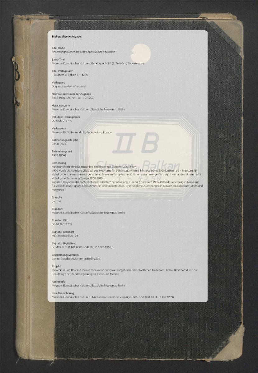 II B Slaven u. Balkan 1 – 4259