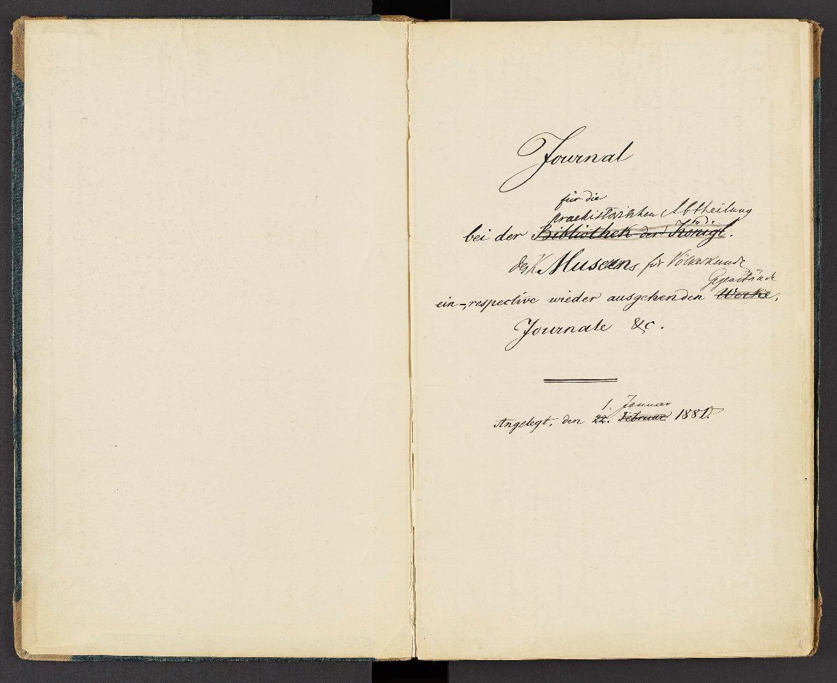 Eingangsjournal II Prähistor. Abteilung 1880-1891