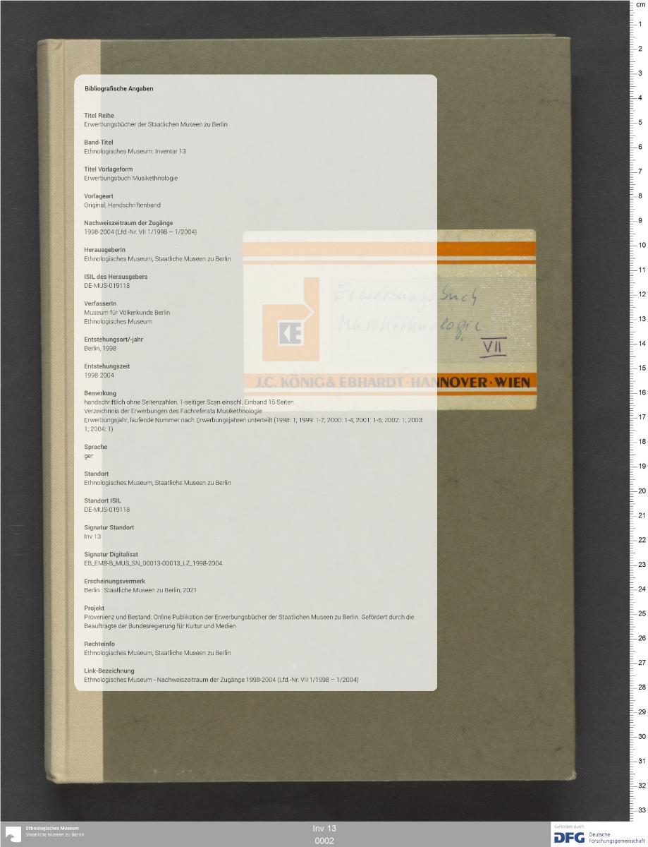 Erwerbungsbuch Musikethnologie