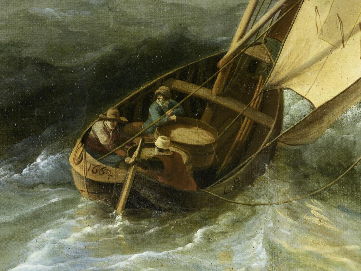 Leichtbewegte See mit Schiffen