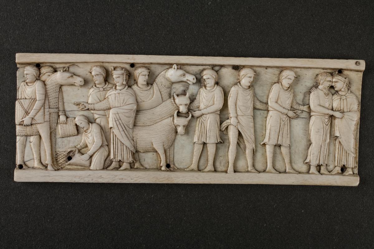 Seitenteil eines Kastens mit Szenen aus der Josephsgeschichte