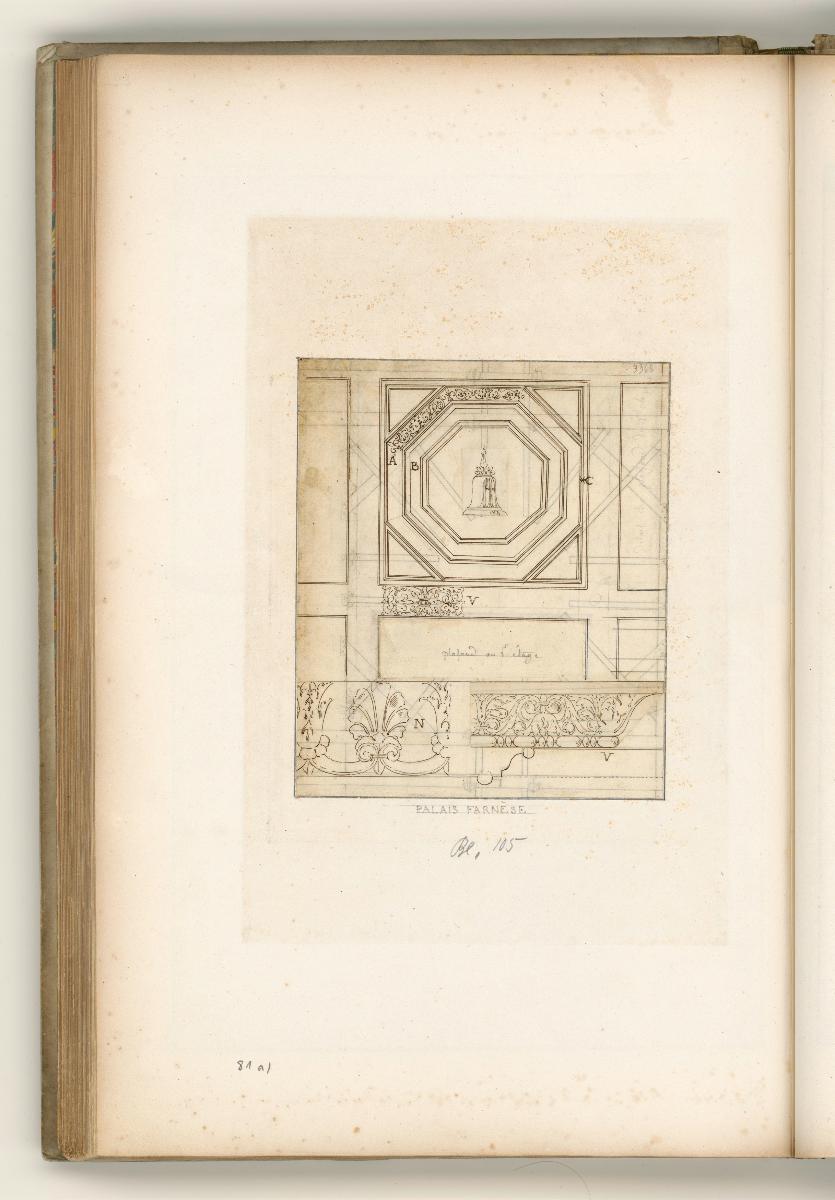 Rom, Palazzo Farnese: Piano mobile, Balkonzimmer, Ornamente der Kasettendecke