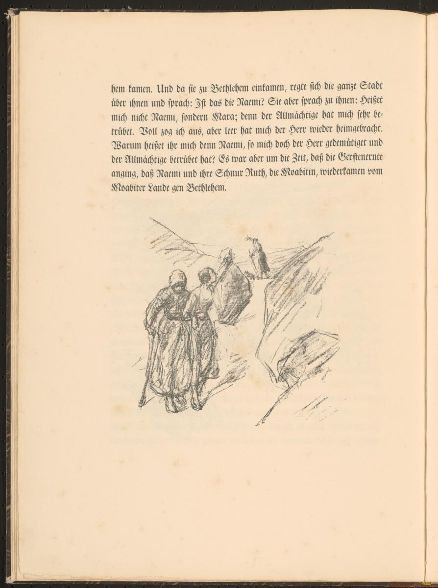 Naemi und Ruth nach Bethlehem ziehend. Blatt 4 (S.12) aus: Das Buch Ruth