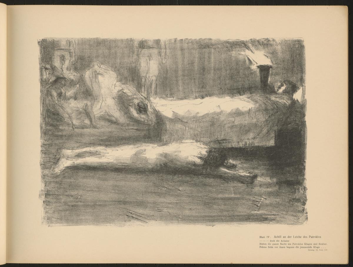 Achill an der Leiche des Patroklos. Blatt 4 aus Buch: Achill