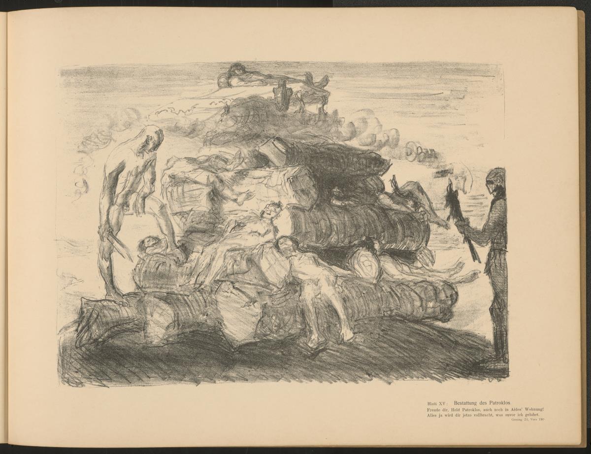 Bestattung des Patroklos. Blatt 15 aus Buch: Achill