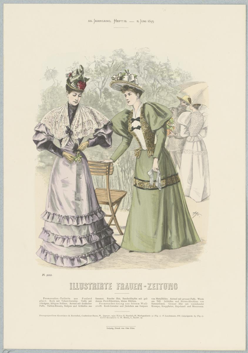 Illustrirte Frauen-Zeitung: Promenaden-Toilette und Promenaden-Anzug mit Jäckchen