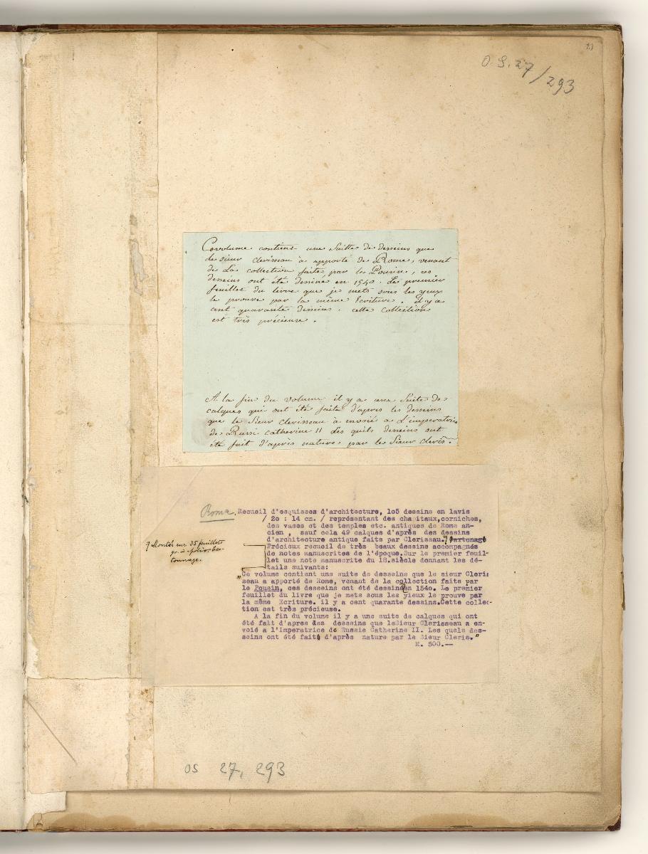 Vorsatzblatt mit Erläuterungstext