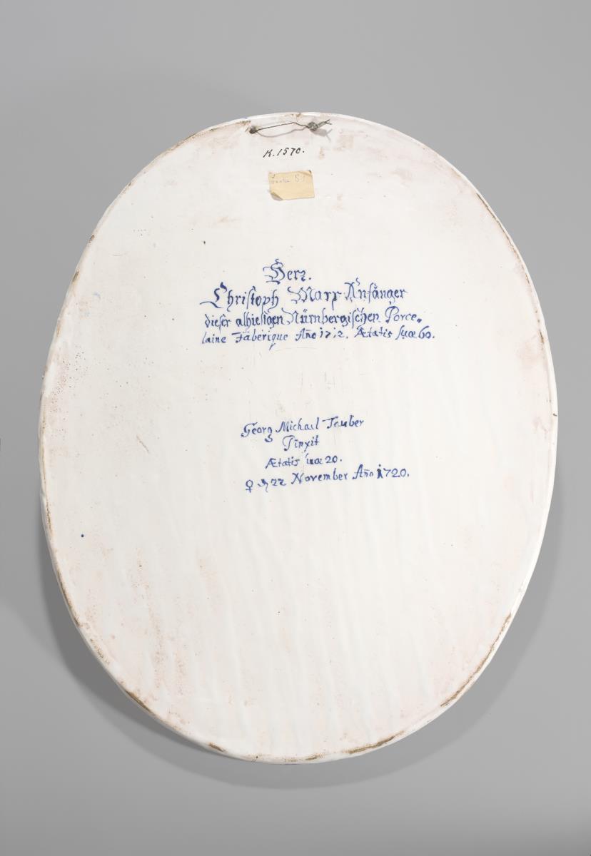 Ovale Bildplatte mit dem Bildnis des Christoph Marx