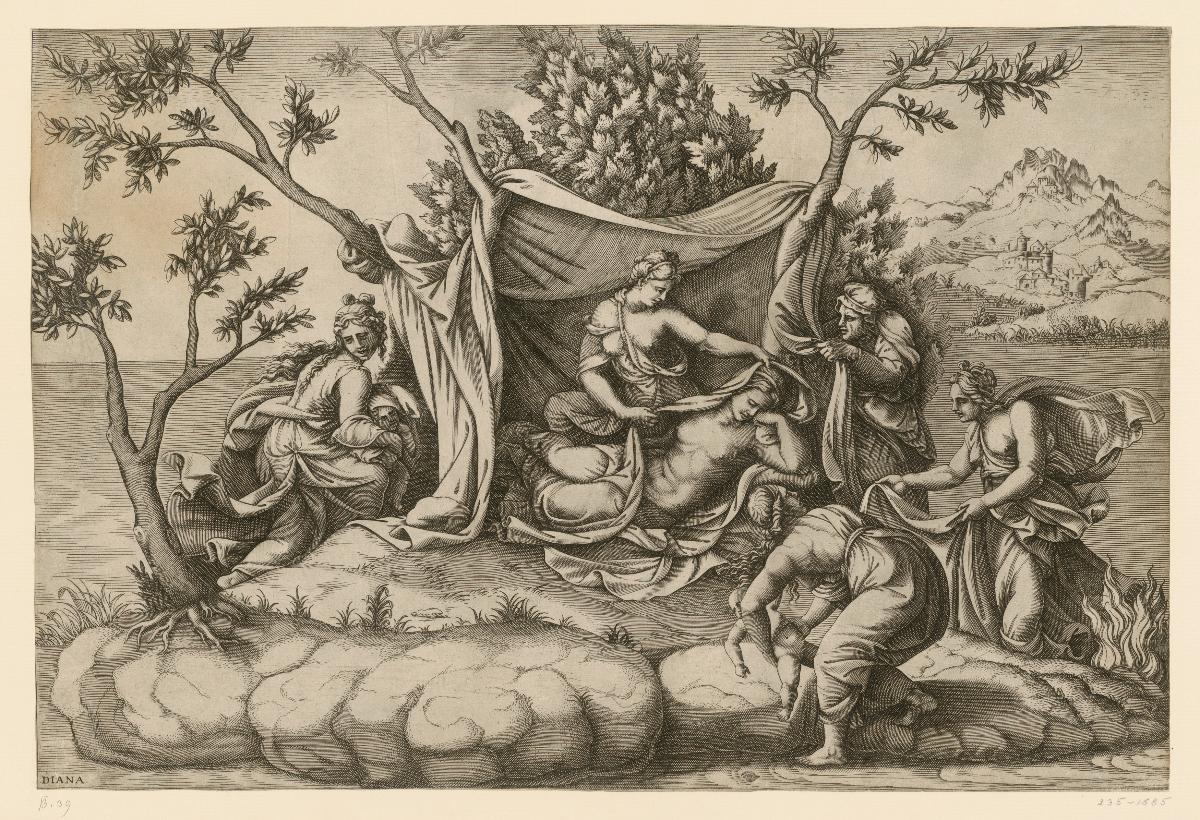 Latona gebiert Apollo und Diana auf der Insel Delos