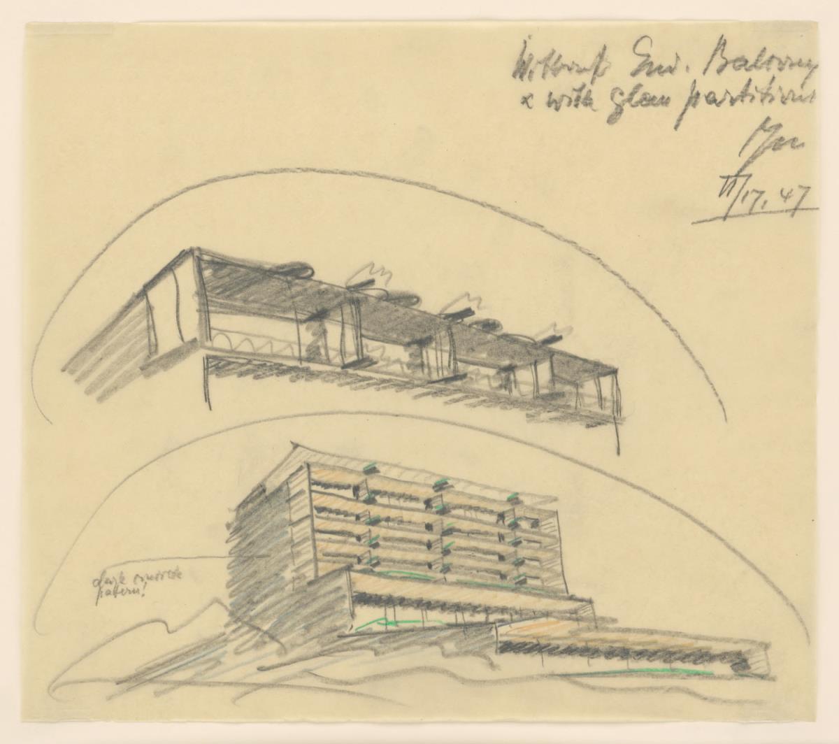 San Francisco, Kalifornien, Maimonides-Hospital (Maimonides Health Centre), zwei Skizzen