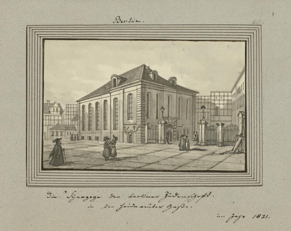 Die Synagoge der Berliner Judenschaft. in der Heidereutergasse im Jahr 1821