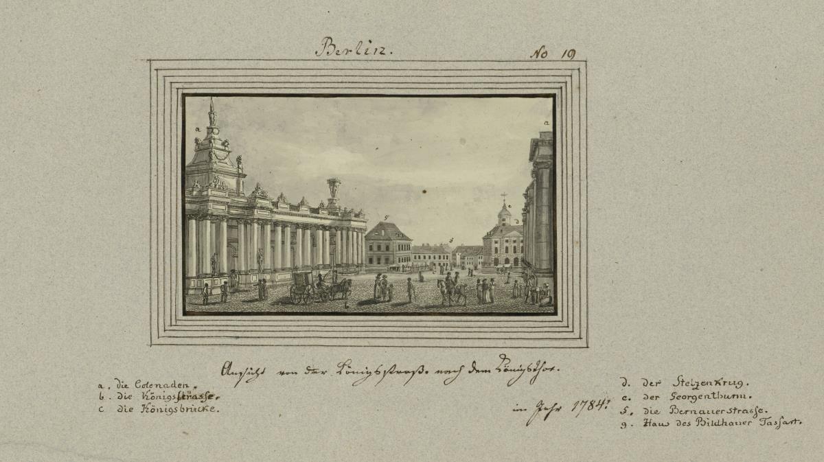 Berlin. Ansicht von der Königsstraße nach dem Königsthor im Jahr 1784