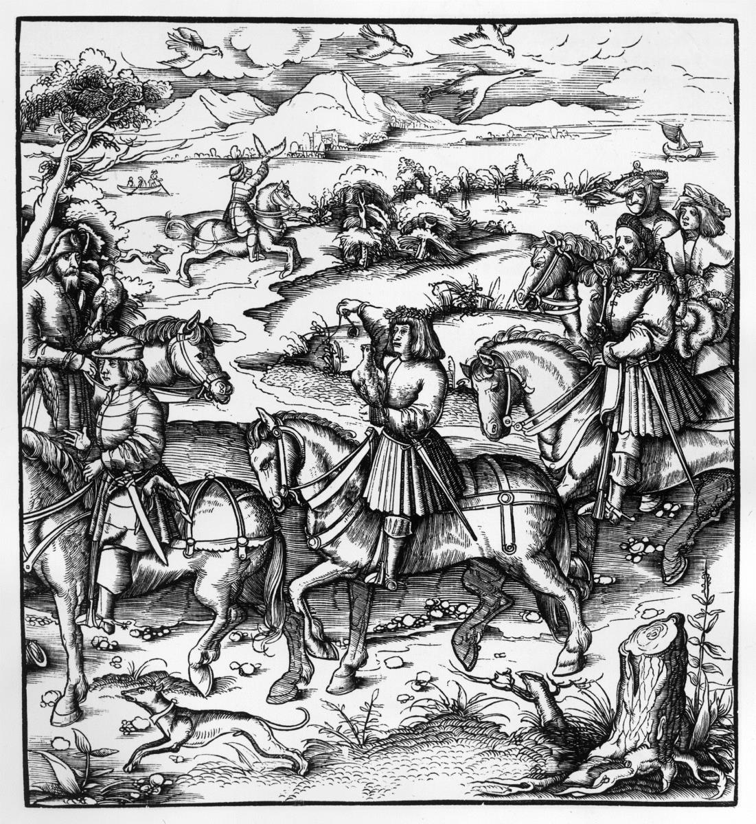 Kaiser Maximilian I. auf der Falkenjagd