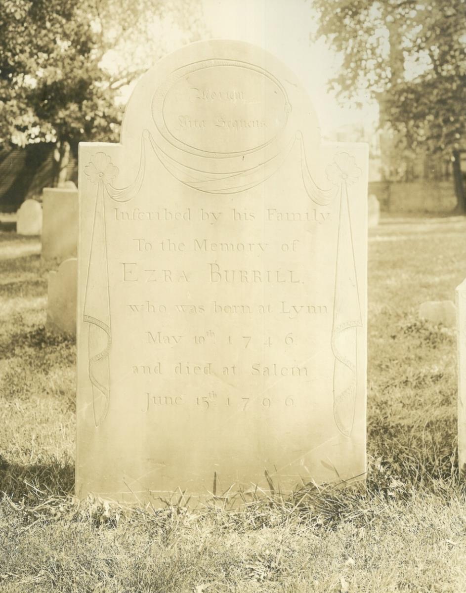 Salem, Friedhof, Grabstein: Ezra Burrill