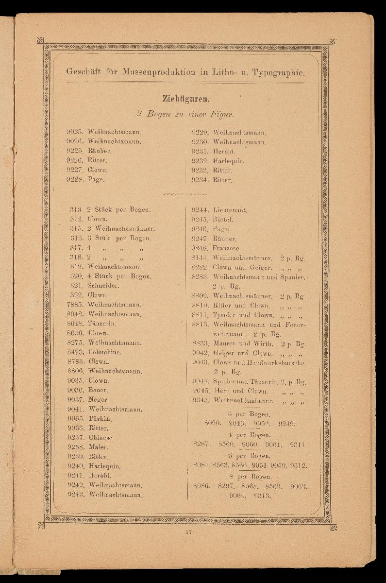 Verzeichnis der hauptsächlichsten Artikel aus den Fabriken von Gustav Kühn, Neuruppin, erste und älteste Fabrik der Neuruppiner Bilderbogen und Bilderbücher