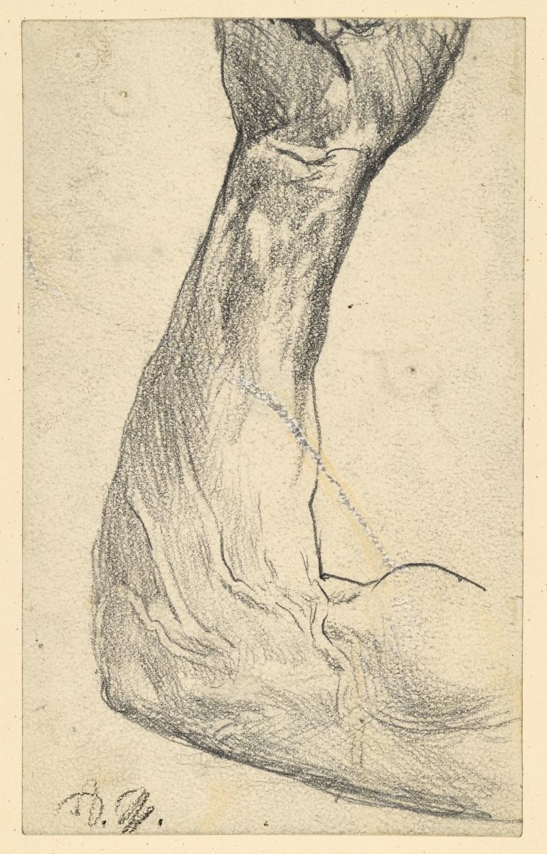 Innenseite eines rechten Arms in Winkelstellung. Studie zum "Eisenwalzwerk. Moderne Cyklopen"