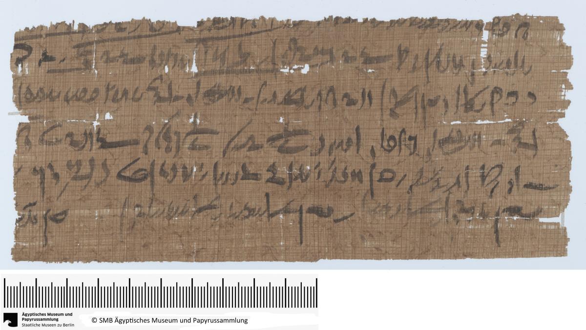 Demotischer Papyrus, Weindarlehen (?) an den Tempel von Elephantine