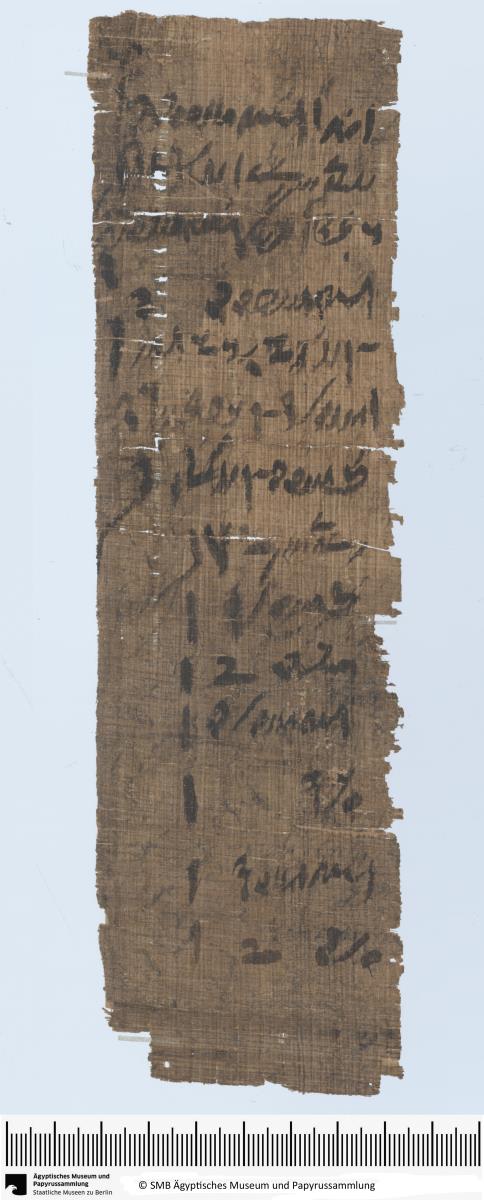 Demotischer Papyrus, Abrechnung, tgm-Öl-Abrechnung