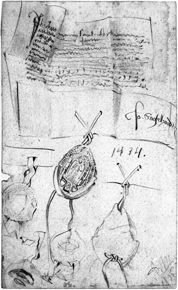 Urkunde mit Siegeln von 1434