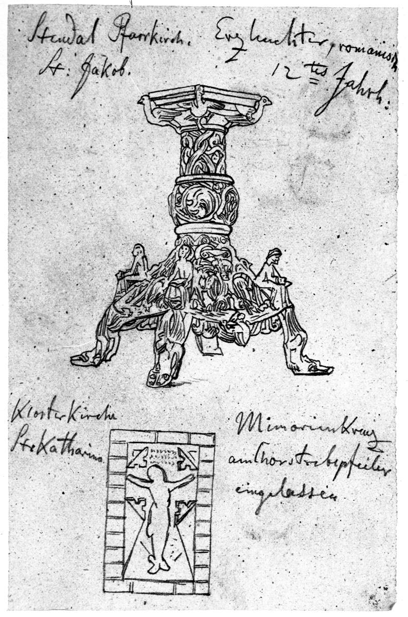 Altarleuchter aus St. Jakob und Minoritenkreuz aus St. Katharina in Stendal
