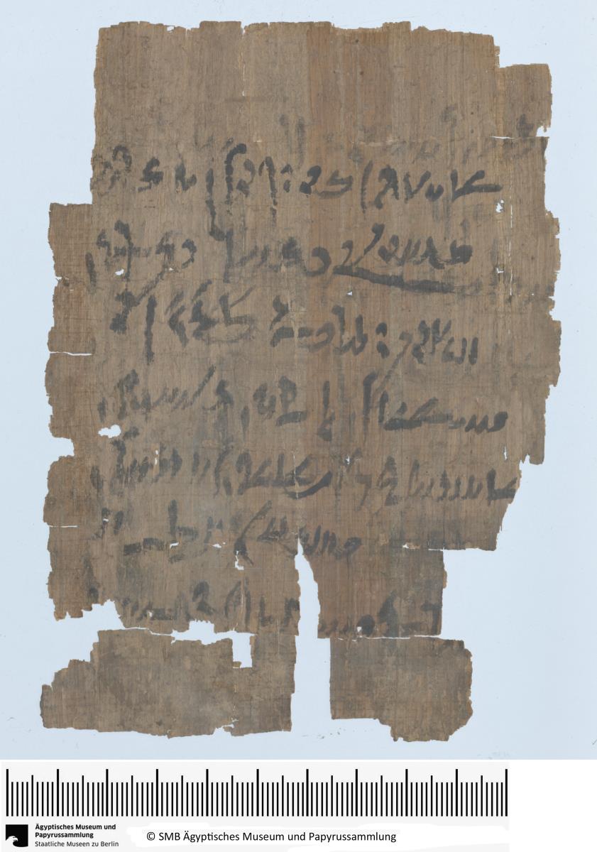 Demotischer Papyrus, Hochformatbrief, Postskriptum bzgl. zweier Brote