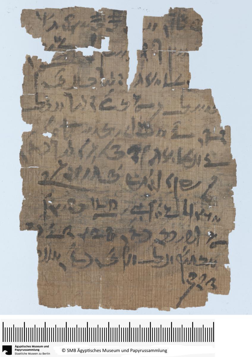 Demotischer Papyrus, Hochformatbrief, Postskriptum bzgl. zweier Brote