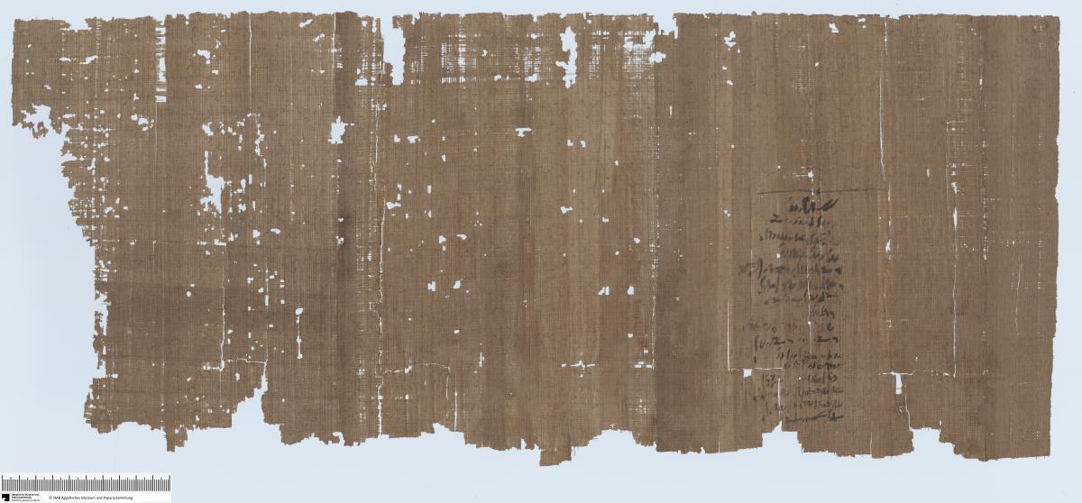 Demotisch-griechischer Papyrus mit einem  Vertrag (Abstandsschrift)