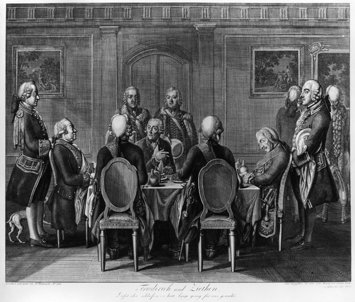 Zieten an der Tafel Friedrich's II schlafend