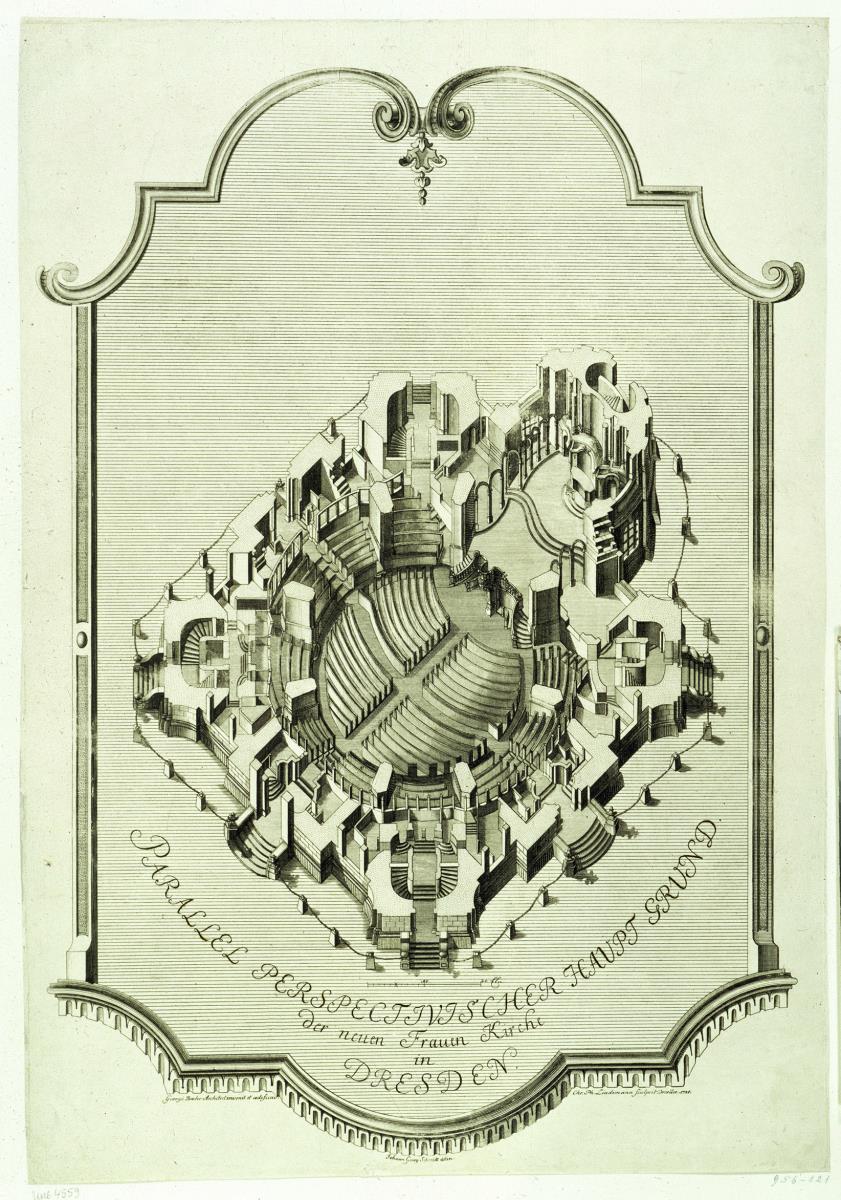 "Parallel Perspectivischer Haupt Grund der neuen Frauenkirche in Dresden"