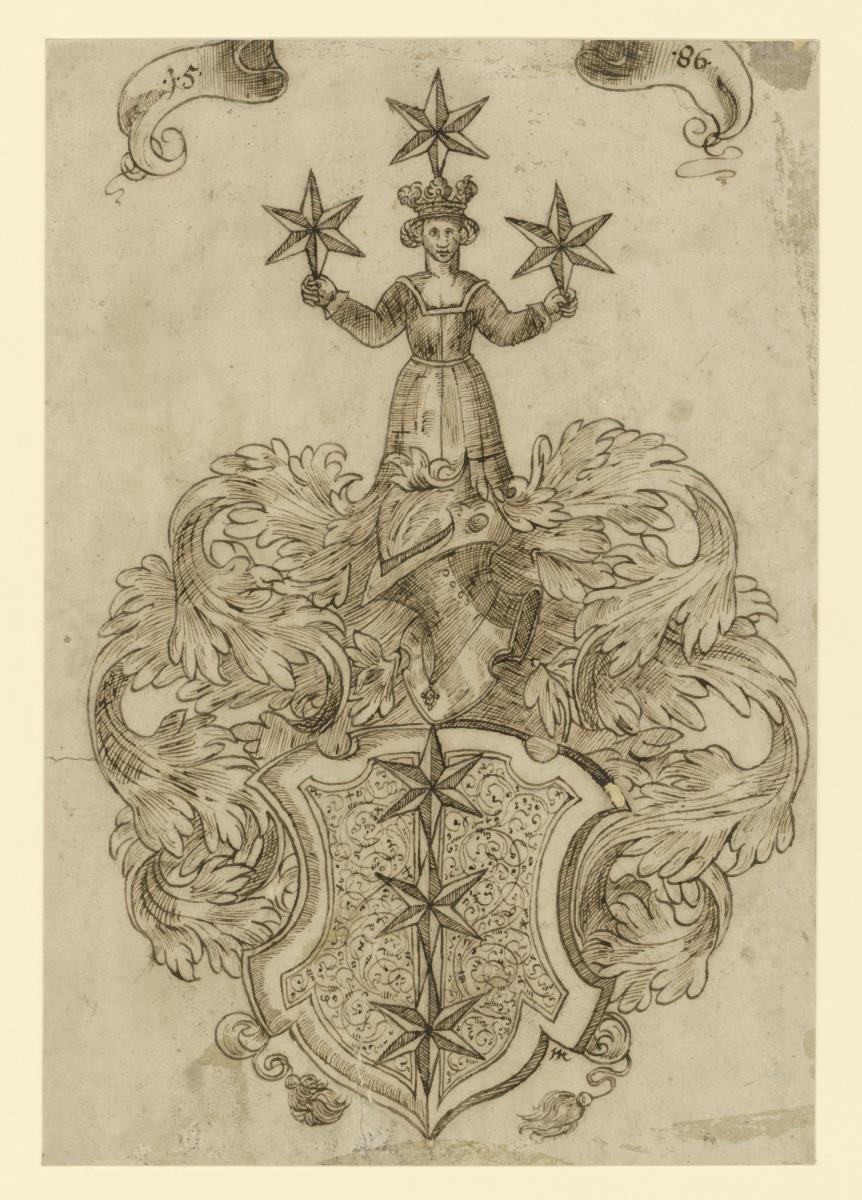Wappen mit drei Sternen im Schild