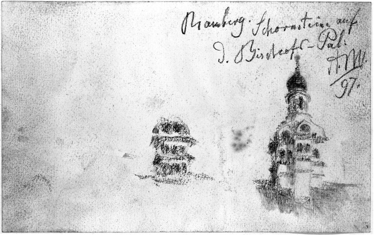 Schornstein auf dem Bischöflichen Palais in Bamberg