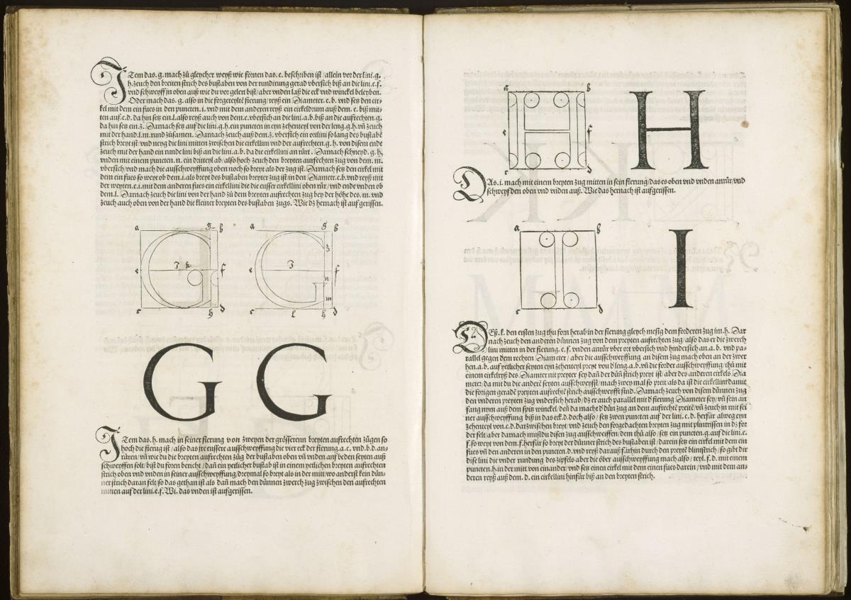 Buchstabenkonstruktionen (Unterweisung der Messung)