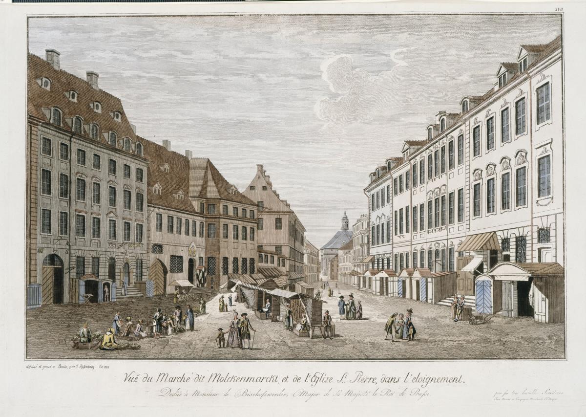 Der Molkenmarkt mit der St. Petri-Kirche im Hintergrund