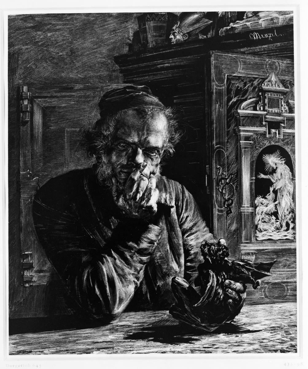 Der Antiquar (Menzels Selbstbildnis, auch "Der Kunstsammler" oder "Dämon" genannt)